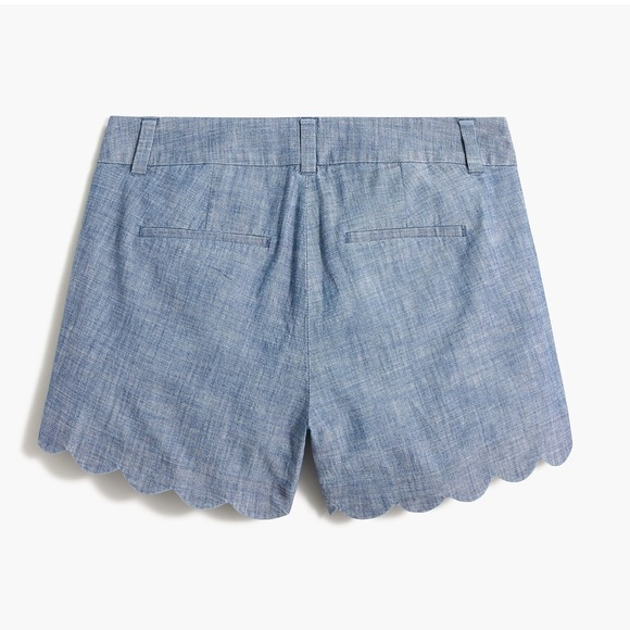 J Crew Chambray short with scalloped hem Size 10 - Picture 4 of 6
